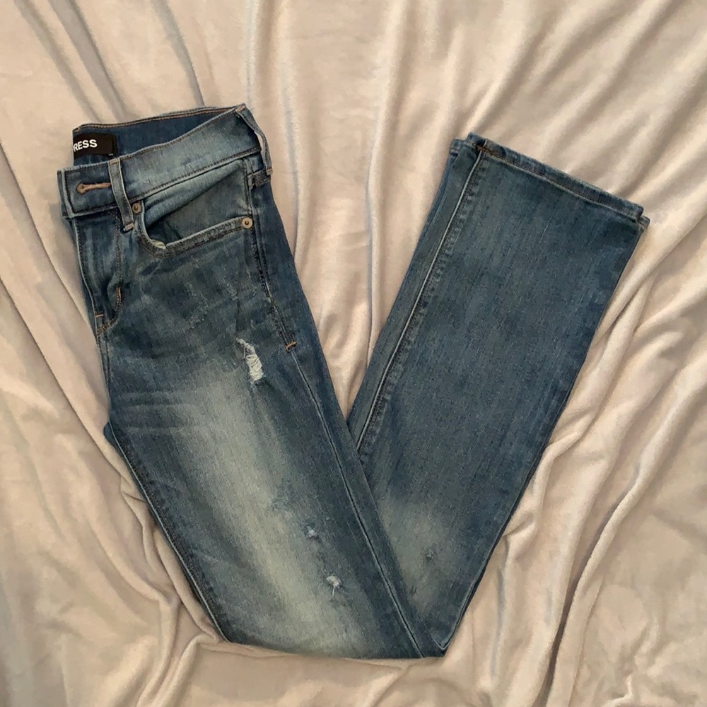 Express Barely Boot Mid Rise Jeans